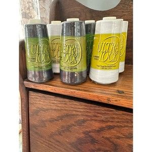 Serger thread ultra lock overlock sewing 3000 yds black and white 6 spools